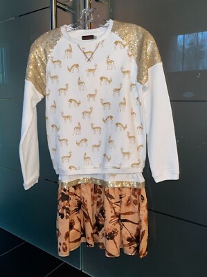 Kleid Kombination Designer CatiMini Weihnachten festlich 152 Pailetten fast neu