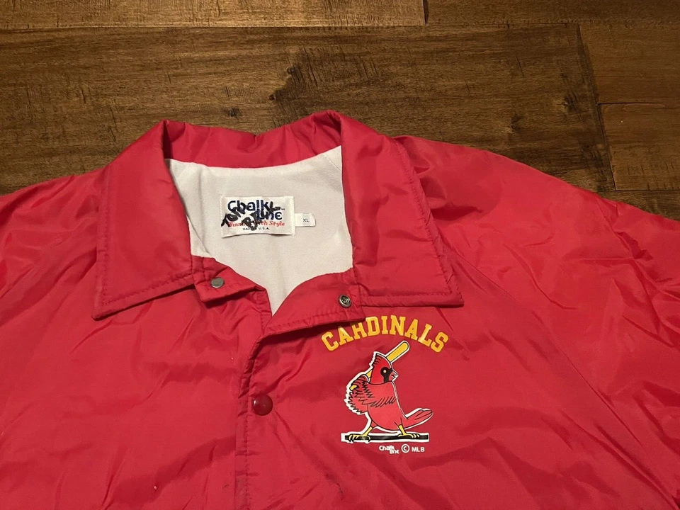 Chaqueta cortavientos vintage de los Cardenales de San Luis MLB de béisbol línea de tiza - XL para hombre Foto 2 de 4