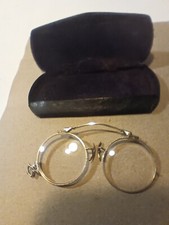 ANTIQUE 19th 12k White GF SPRING BRIDGE PINCE NEZ AO EYEGLASSES SPECTACLES K