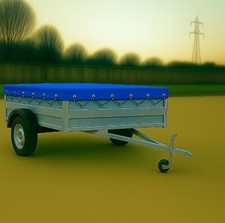 14FT x 8FT Trailer Cover Tarp Tie Down Bungee Cord Heavy Duty Waterproof Blue