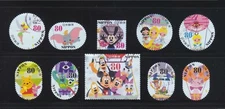 JAPAN 2013 DISNEY CHARACTERS GREETING 80 YEN COMP. SET OF 10 STAMPS IN FINE USED