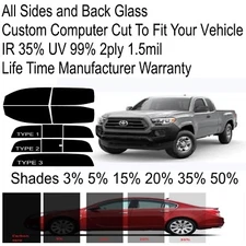 Nano Carbon Window Tint fits Toyota Tacoma 2016-2023 Custom Precut Tint 2F