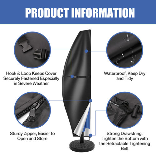 Heavy Duty Outdoor Patio Umbrella Protective Cover Waterproof Canopy 6-13'ft USA - Picture 48 of 69