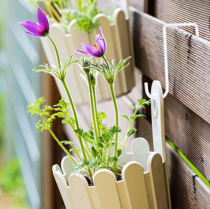 8 Pack Vinyl Fence Hooks, 2 x 6 inch White Fence Hangers for Hanging