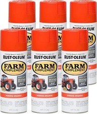 Rust-Oleum 280142-6PK Farm & Implement 12 Ounce (Pack of 6), Kubota Orange 
