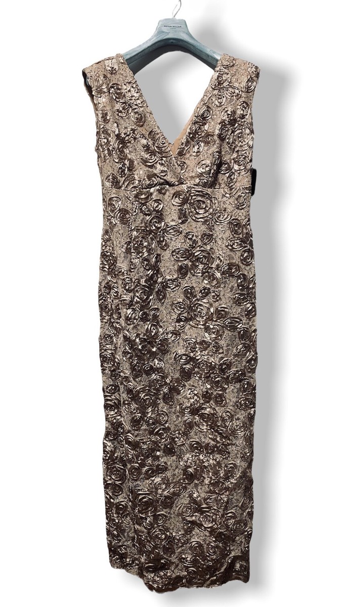 Marina Plus Size V-Neck Sequin & Lace Dress Gown Special Event Party Size  14W | eBay