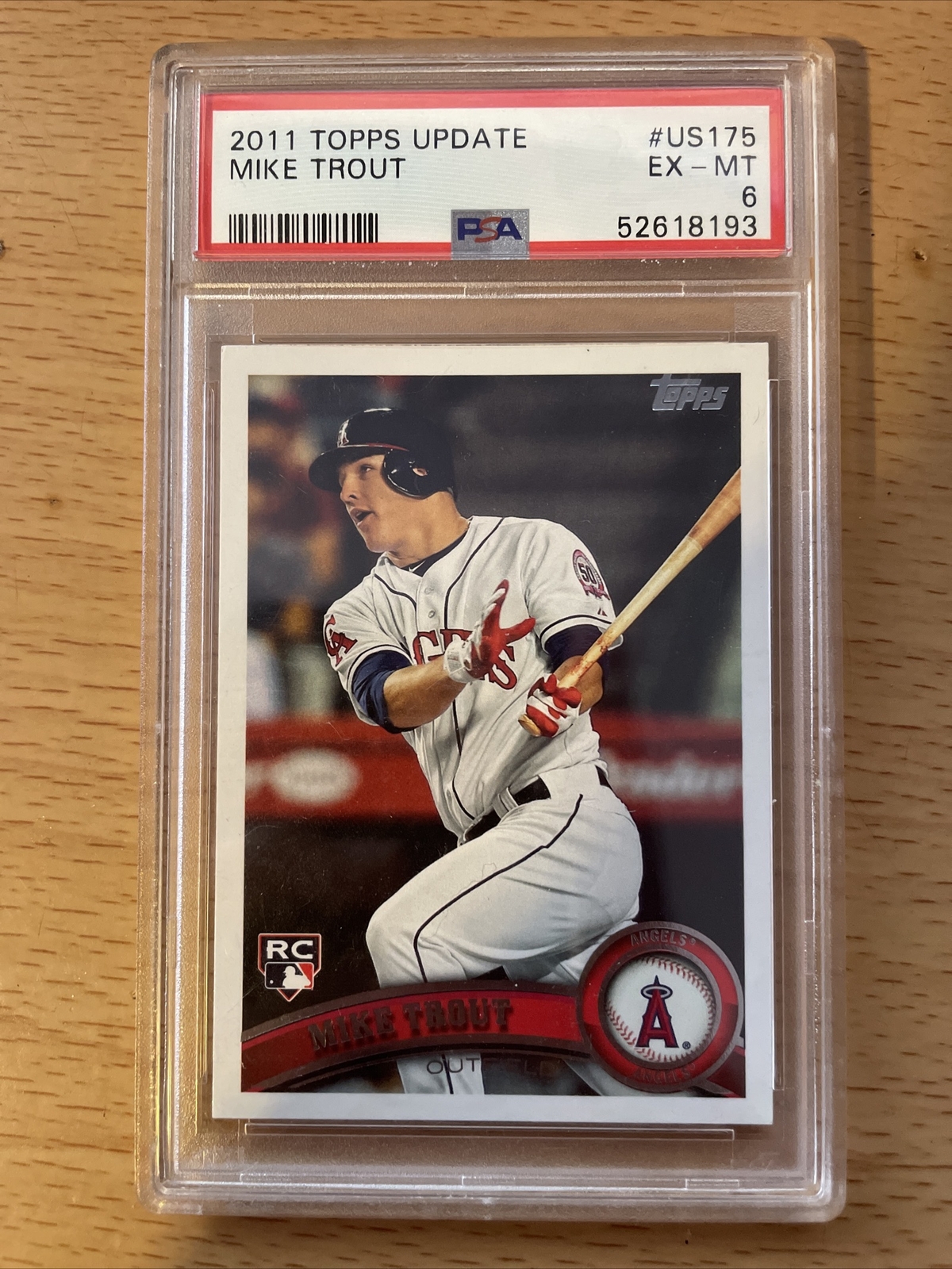 2011 Topps Update Mike Trout Rookie Card RC #US175 Angels PSA 6
