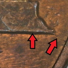 1984-P Philadelphia Lincoln Memorial Penny/Cent Die Crack Error/Variety Circ.