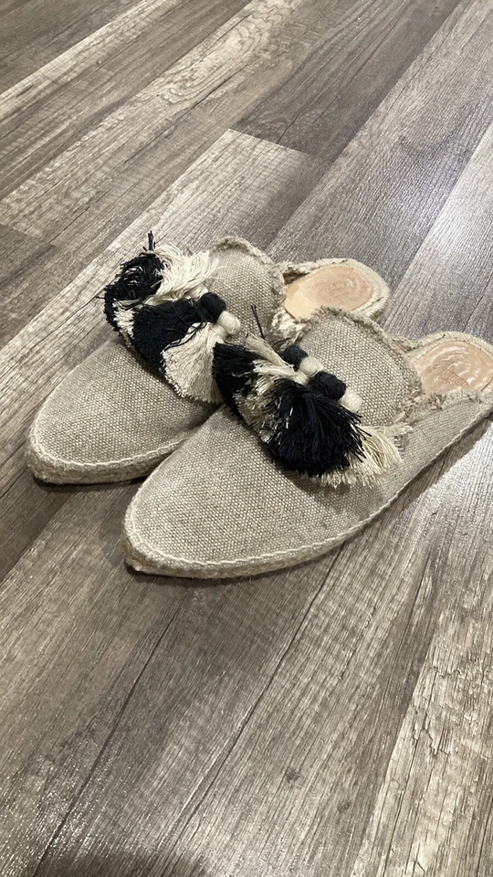 CASTAÑER холст кисточки акценты мул слайд Espadrille плоскостях размер 39 США 8 - Изображение 2 из 4