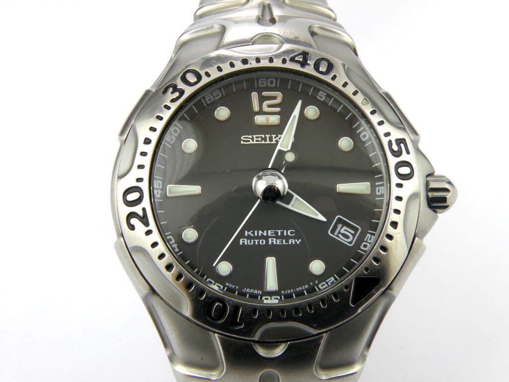 Gents Seiko Kinetic Auto Relay Divers 5J22-0A50 Watch - 100m | eBay UK