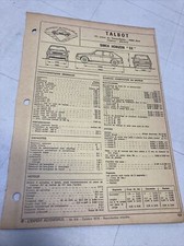 Revue technique Talbot HORIZON