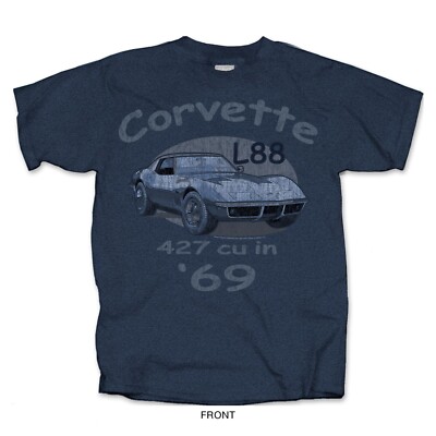 Joe Blow T's 1969 Chevy Corvette 427 L88 Men's Heather Blue T-Shirt C3