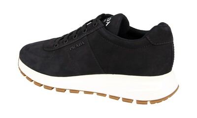 靴 prada sports flat shoes LUXURY PRADA PRAX 01 SNEAKERS SHOES 4E3476 BLACK SUEDE NEW