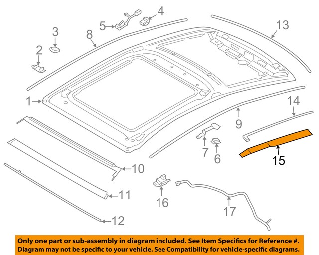 Lincoln Ford OEM 1317 MKZ Sunroofside Cover Left DP5Z5451969A for