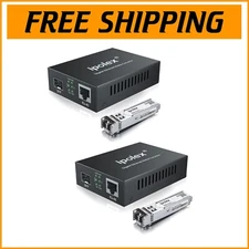 Reliable Gigabit Ethernet Fiber Converter with Auto-Negotiation RJ45 - 2 Pack