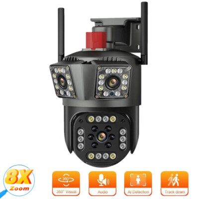 6K 12MP Kamera Outdoor PTZ WiFi IP Auto Tracking Survalance CCTV Kamera 8X Zoom