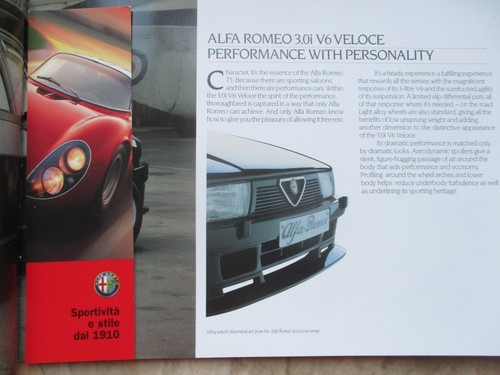 SALES BROCHURE ~ ALFA ROMEO 75 c1986 All good copy! - Picture 2 of 2