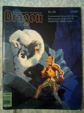 Vintage Dragon Magazine 109 Dungeons and Dragons May 1986 VG Condition w/Poster