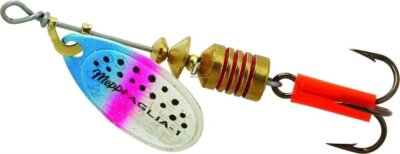 Mepps Aglia B1 RBT In-Line Spinner 1/8 Oz Plain Treble Hook Blade Rainbow Trout