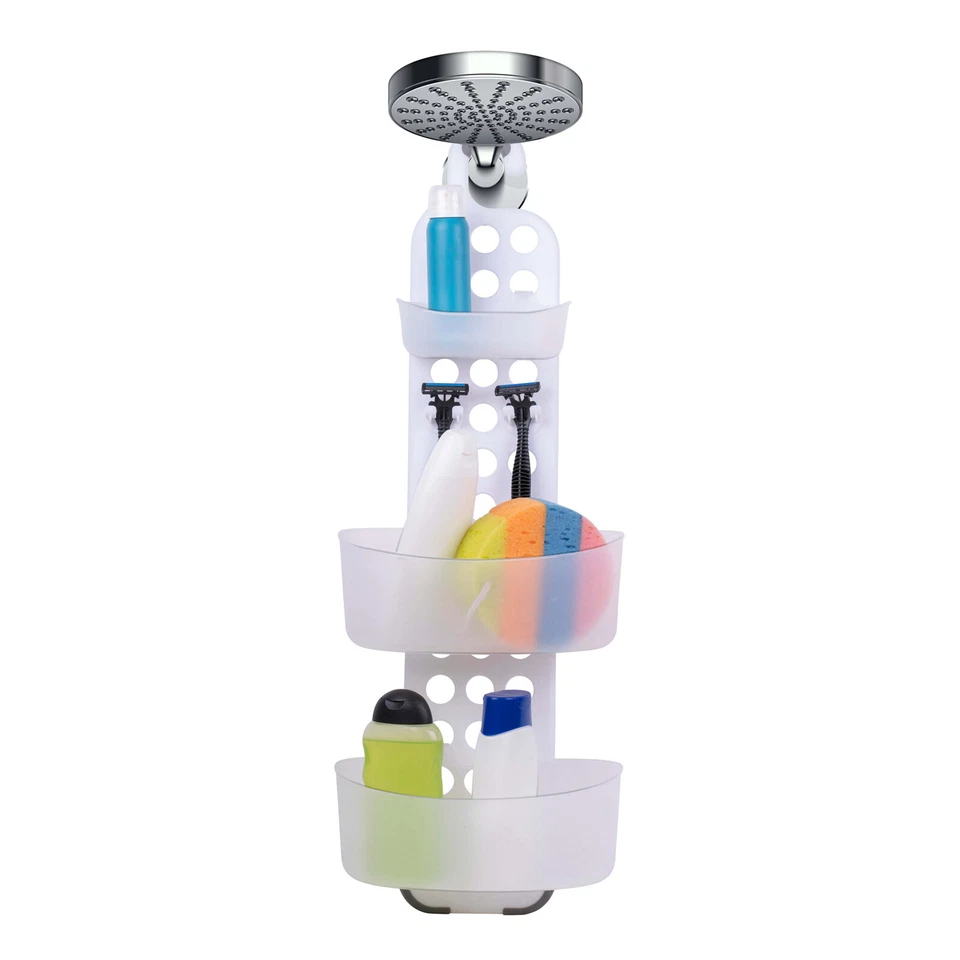 Duschkorb Verstellbar Duschablage mit Haken Badkorb Aufbewahrungskorb Kunststoff - Bild 2 von 3