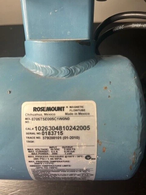 Rosemount 1/2" Magnetic Flow Tube 8705TSE005C1W0N0 Flow Meter - Image 2 of 4