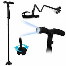 x Bastone Magic Cane Da Passeggio Pieghevole Per Anziani Con Torcia Led cir