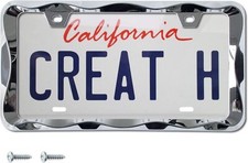 Creathome 3d Curly Wave Pattern Chrome License Plate Frame From Pure Zinc Alloy