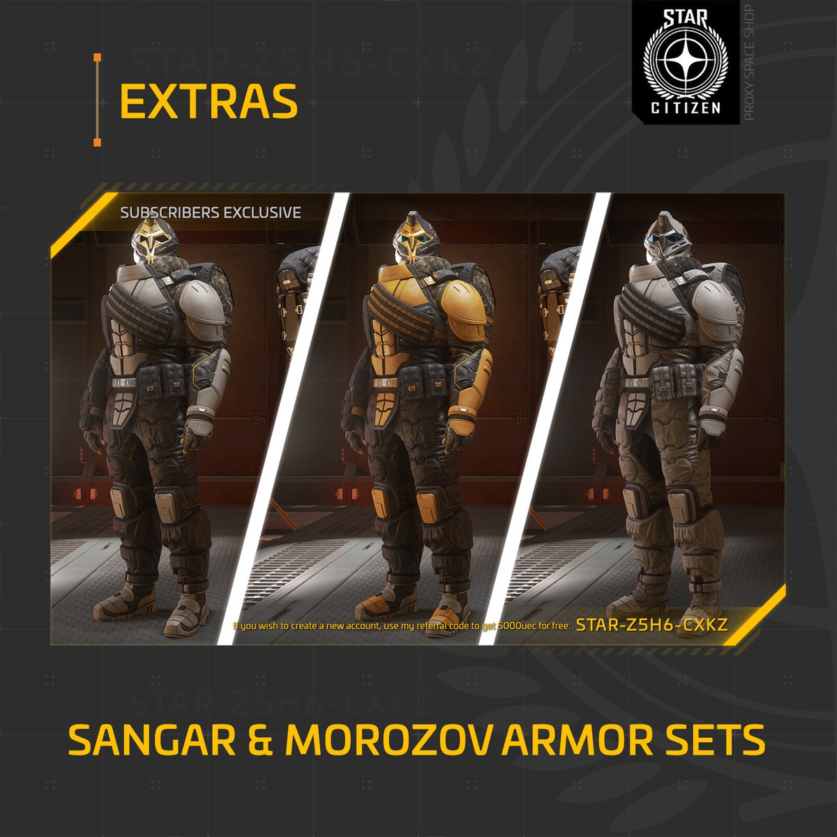 Star Citizen - SANGAR HELMET AND MOROZOV ARMOR - Complete Sets | eBay