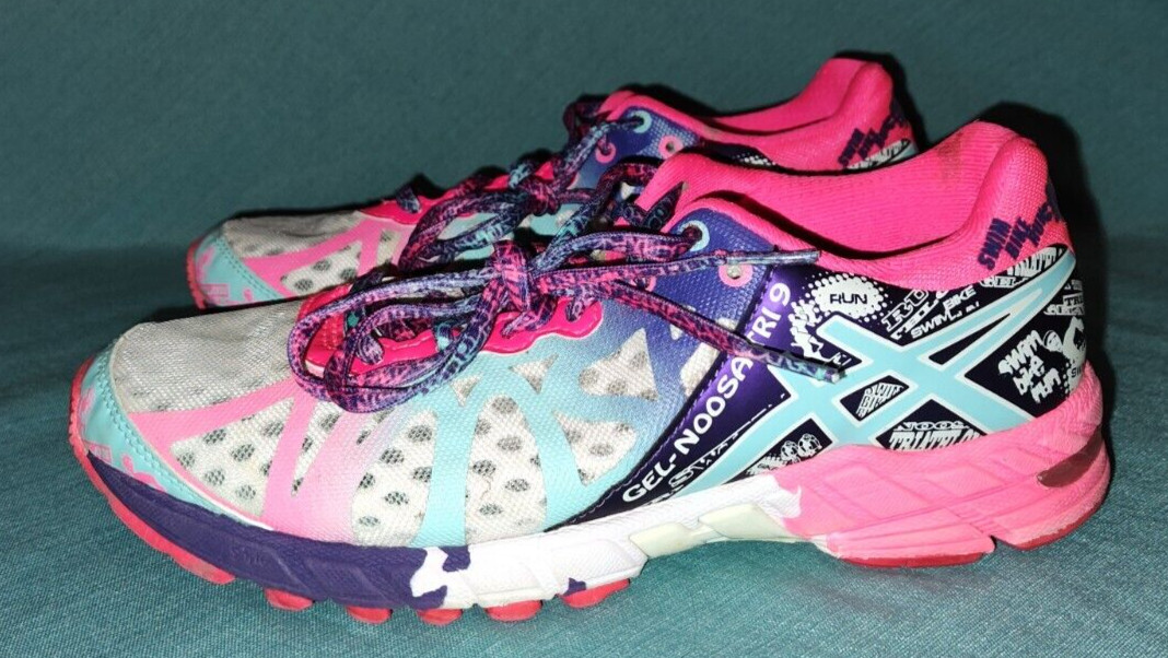 NICE Asics Gel Noosa Tri Womens Athletic Shoes Pink Blue White