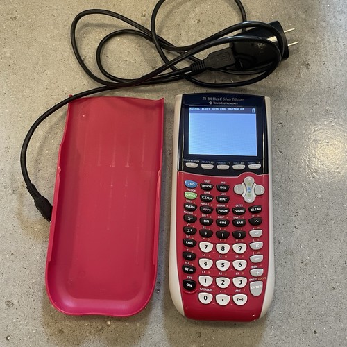 Texas Instruments Pink TI-84 Plus C Silver Edition graphischer Taschenrechner & Kabel