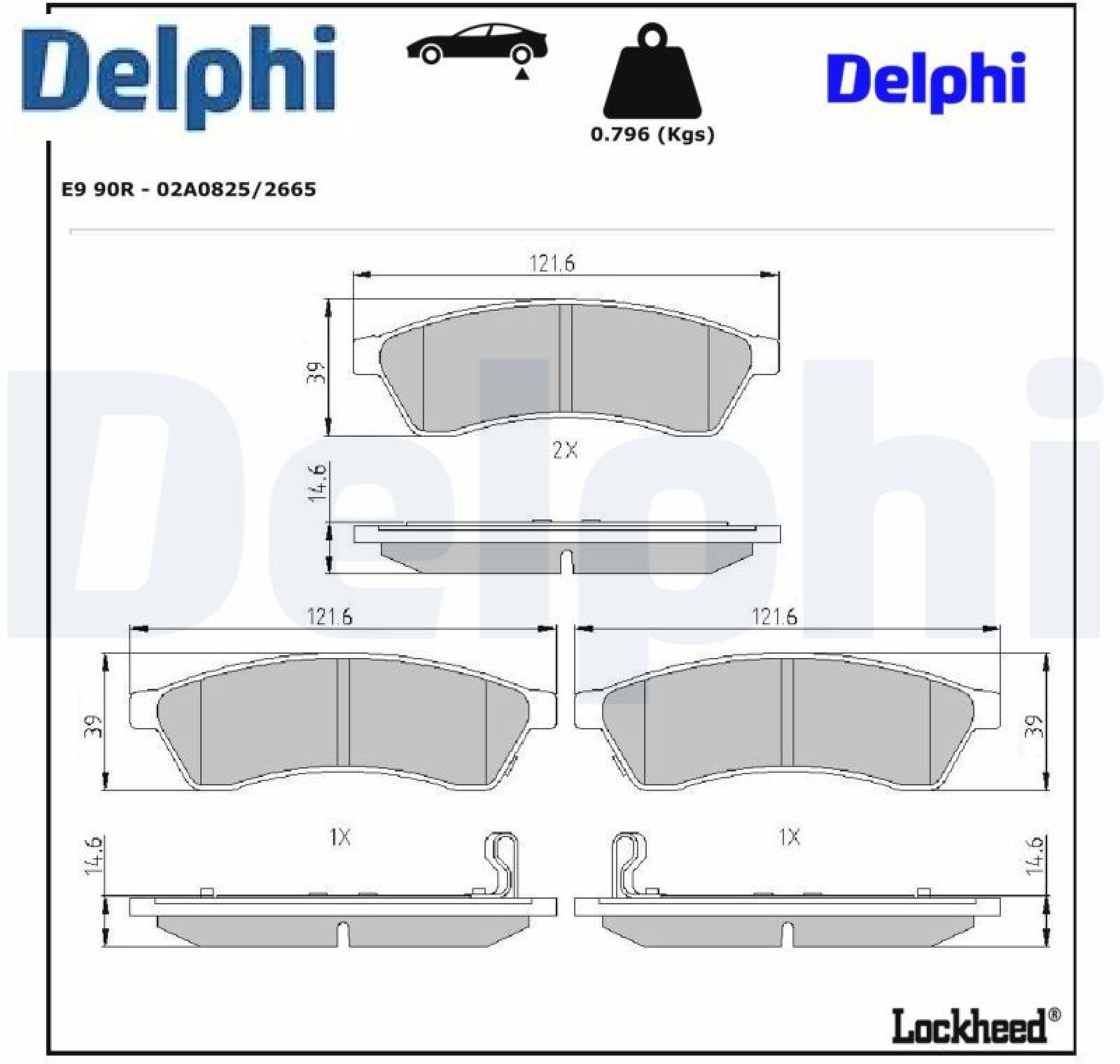 Für DELPHI HAMULCE LP2197 BRAKE PADS - Bild 2