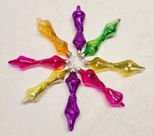 Soviet vintage glass christmas tree ornament icicle - ussr decoration
