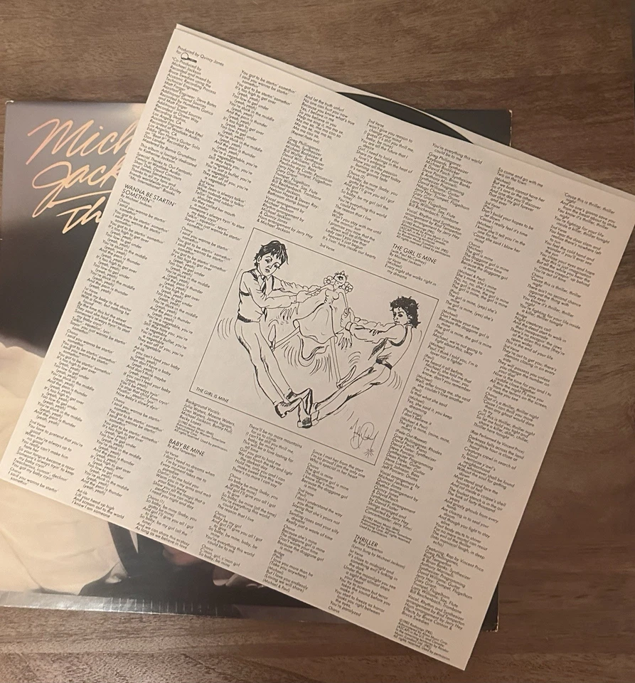 Michael Jackson Thriller Vinyl LP Record 1982 Epic Original - Image 3 of 4