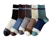 5 Pairs Men Women Cotton Striped Socks Soft Sports Couple Warm Casual Socks