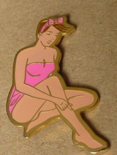 pin s pins badge. pin up in swimsuit. tab3