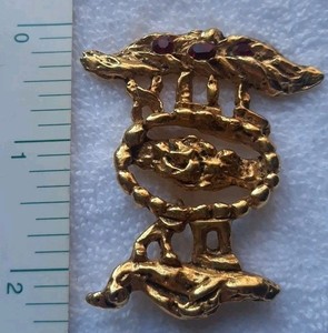 Jewish Jacques Lipchitz Judaic Signed  Brooch Pendant Israel 3 tribes 1 people 