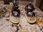 PAZZO "Zara BF" BROWN COTTON FABRIC Wrap-Up THONG OPEN TOE  SANDALS-Sz. 11M — photo 2