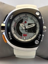 Vintage Men's Citizen Eco-Drive Ana-Digi Quartz White Dial WristWatch