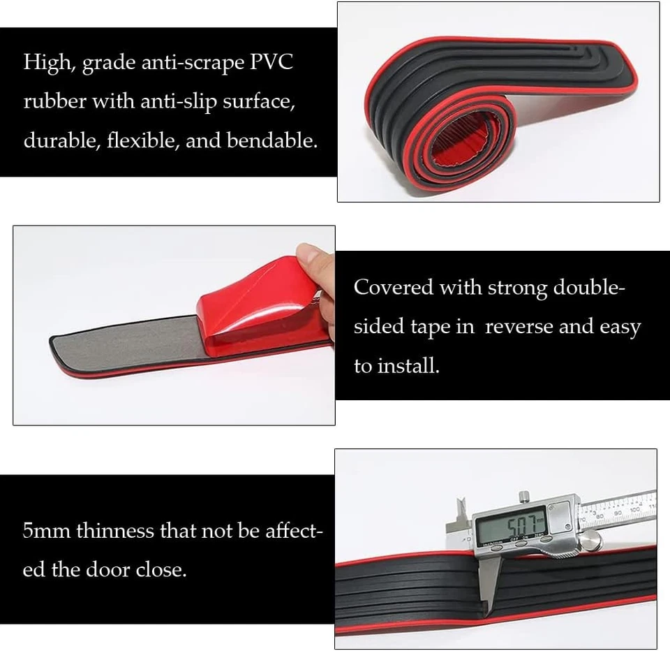 4x Goma Borde Rojo Para Accesorios Alfa Puerta Rasguño Alféizar Cubierta Panel Protector Foto 4 de 4