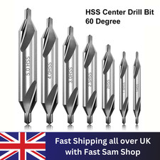 7 Piece Metric HSS Centre / Center Drill Set 1mm-5mm for Lathe Tailstocks