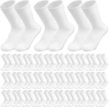36 Pairs Crew Socks Bulk Breathable Cotton Athletic Dress Socks Unisex