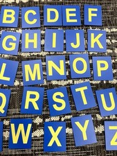 Montessori Pre-Reading Series ALPHABETS FOR SORTING wood pieces blue yellow abc