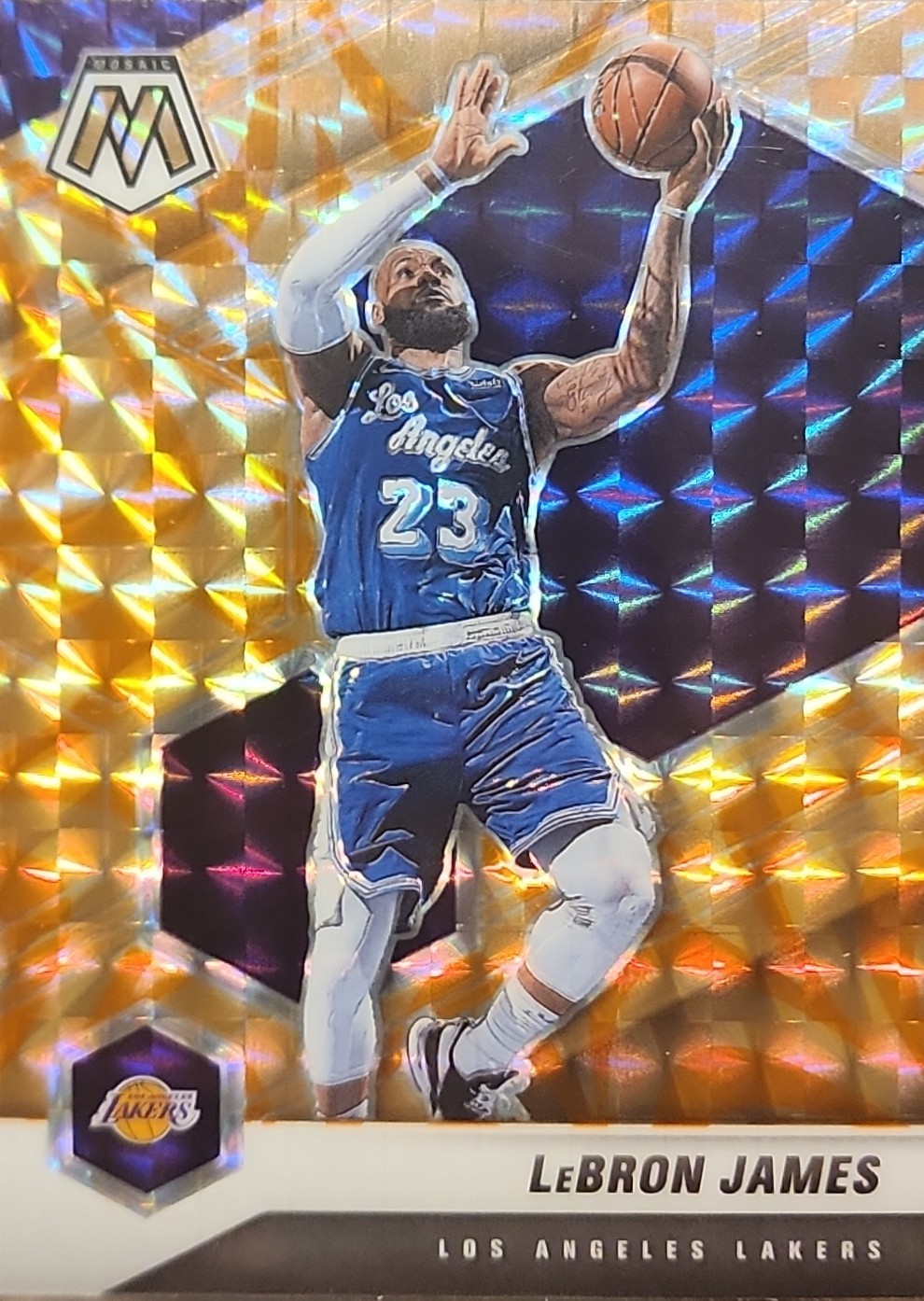 2020 Panini Mosaic #81 LeBron James Mosaic Reactive Orange