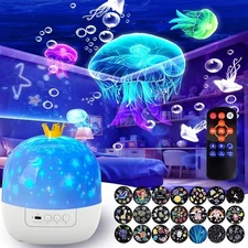 Star Projector Galaxy Night Light Bluetooth Speaker with Remote for Kids room ~