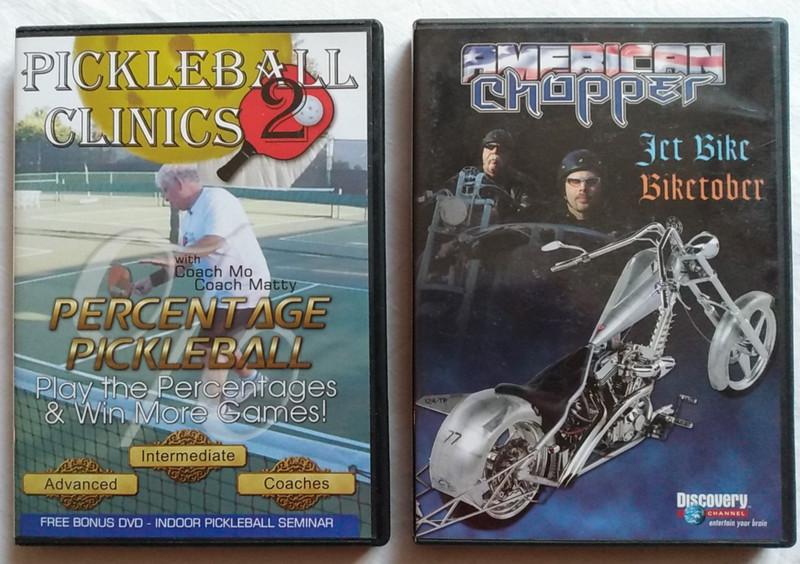 2 DVD Pickleball Clinics 2 American Chopper Jet Bike Biketober 
