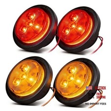 Ultimate 4 Pack 2.5" LED Trailer Marker Lights, Amber  Red, Waterproof 2R 2A