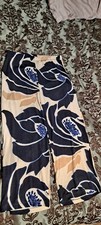 Vintage Chico's Women's Palazzo Pants Travel Water Floral Navy White Size 2R...