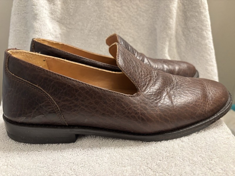 Tecovas Men's the Monterrey Dark Brown Leather Slip-On Loafers, Size 11 D