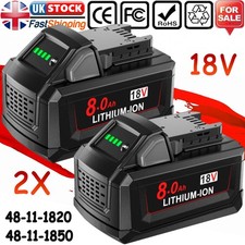 2X For Milwaukee For M18 LITHIUM 8.0 AH Extended Capacity Battery 18V 48-11-1860
