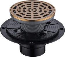Champagne Bronze 4" Round Shower Drain SUS304 Stainless Steel with PVC Base